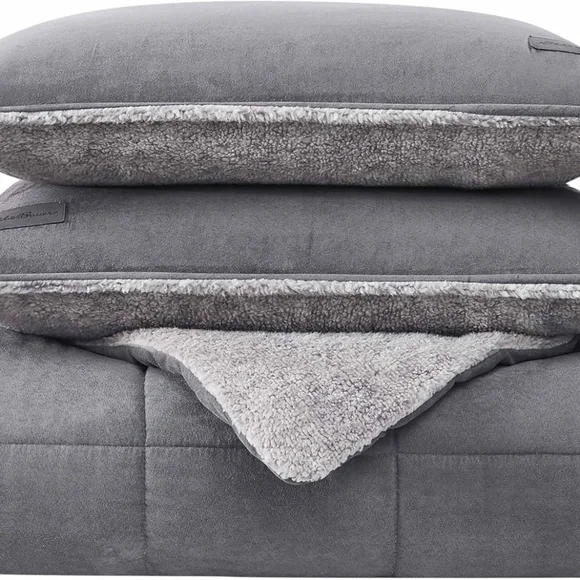 Eddie Bauer Sherwood Dark Grey Comforter Set Grey Full/Queen NWT - Picture 2 of 2